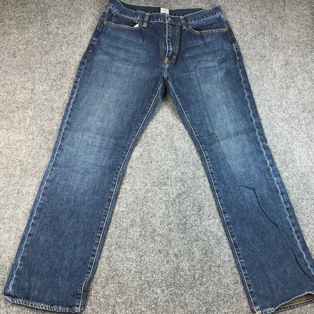 J.Crew‎ Vintage Slim Straight Jeans Mens Size 35x32 Dark Wash Blue Denim Pants